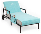 Personalized Standard Chaise Lounge Cover With Side Pockets, Aqua, O