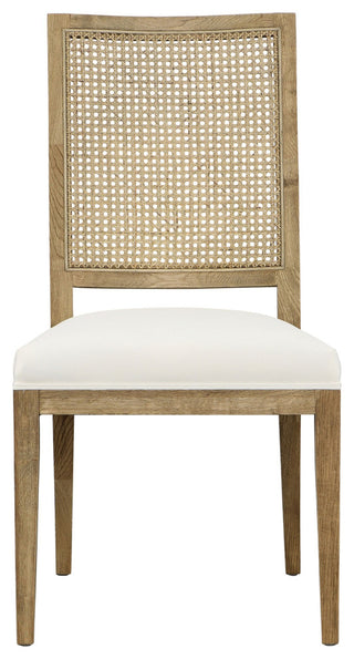Norton Oak With Rattan Upholstered Dining Chair,, Set of 2, Natural Cane/White