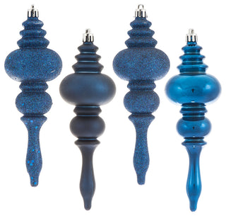 Vickerman 7" Finial 4 Finish Asst 8/Bx, Midnight Blue, 7"