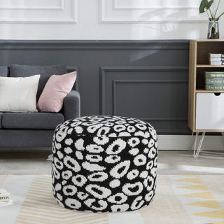 Modern Leopard Print Pouf Ottoman