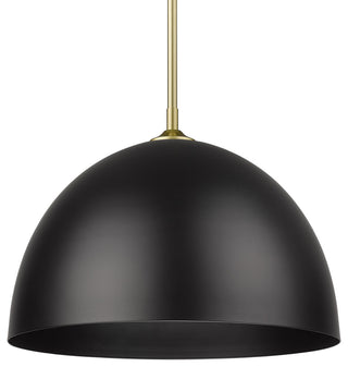 Zoey Large Pendant, Olympic Gold With Matte Black Shade