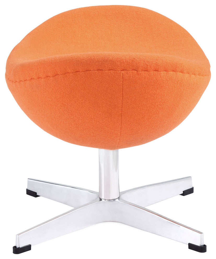 Modern Contemporary Living Room Wool Ottoman Orange