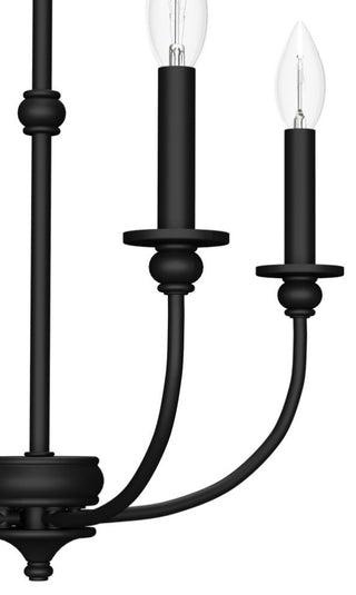 18" Southcrest Flat Matte Black 4 Light Chandelier Light