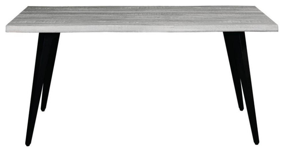 Ravenna 63" Rectangular Dining Table with MDF Tabletop and Metal Legs, Sunbleached Grey