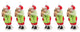 Glass Santa With Teddy Bear Ornament, Set of 6