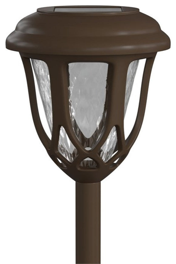 Flash Furniture Tulip Solar Powered Plastic LED Garden & Pathway Lights in Brown