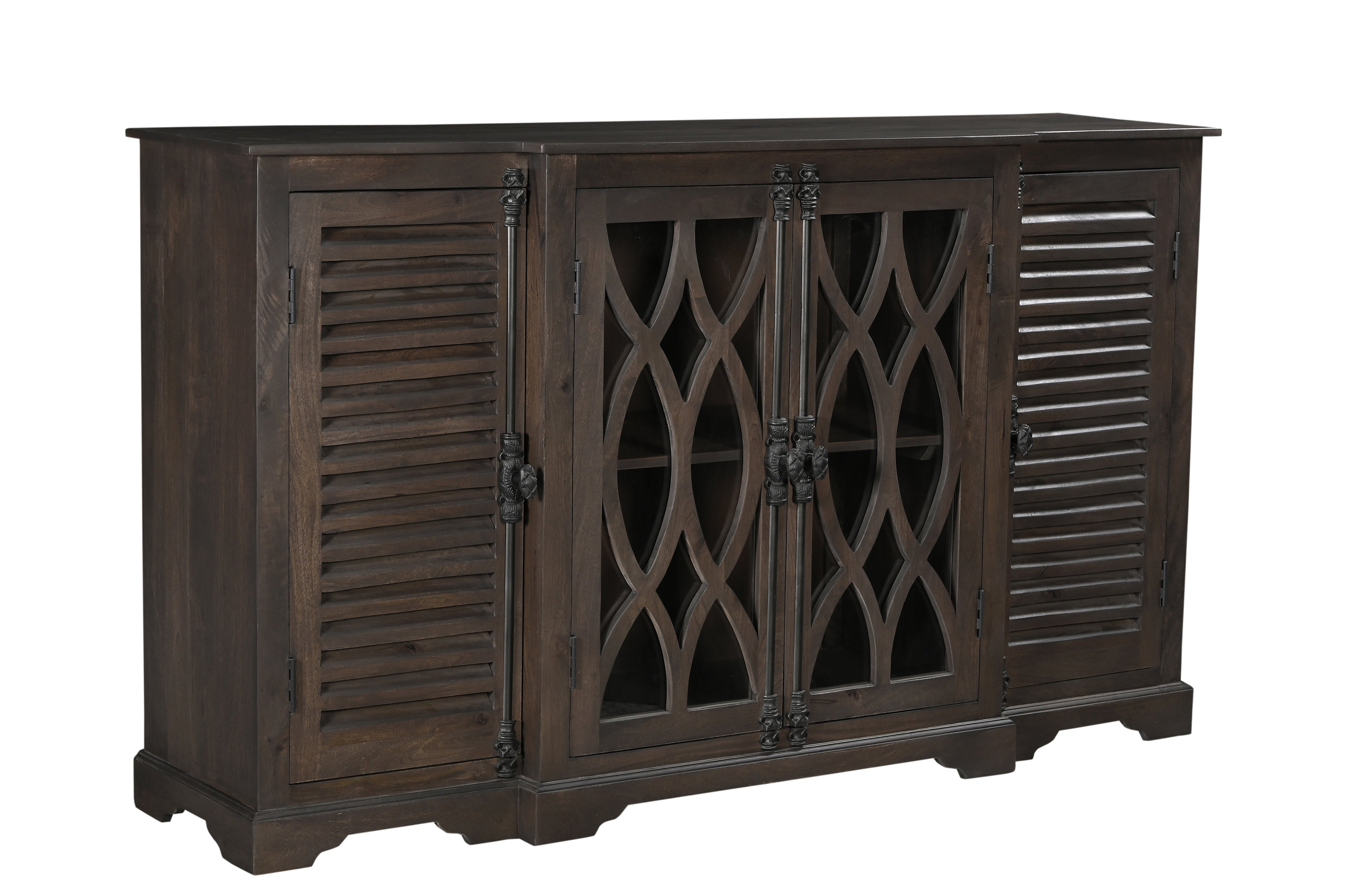 Carol 4-door Carved Solid Wood Sideboard