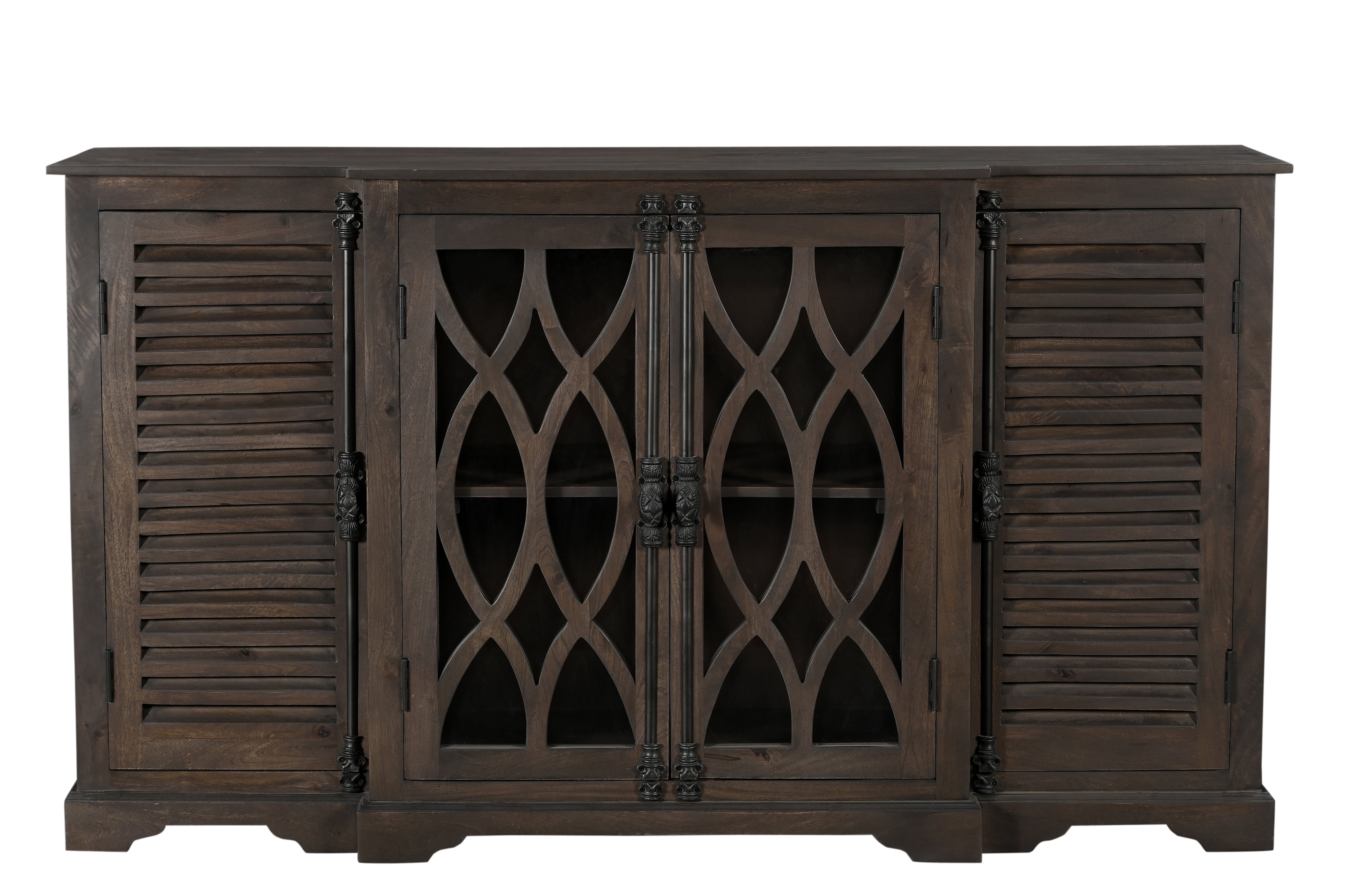 Carol 4-door Carved Solid Wood Sideboard