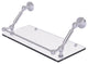 Waverly Place 18" Floating Glass Shelf with Gallery Rail, Satin Chrome