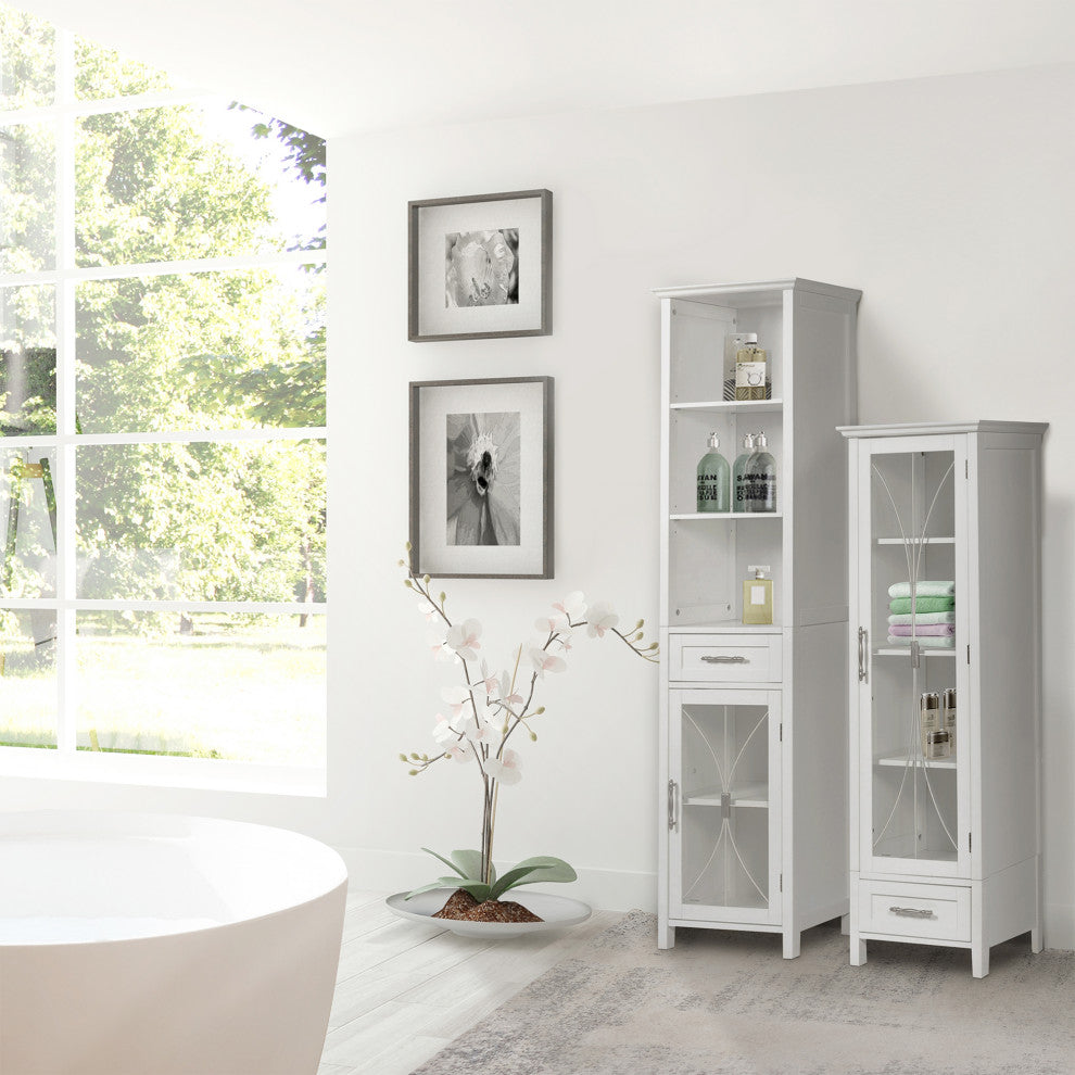 Wooden Bathroom Linen Tall Storage Cabinet