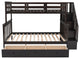 Gewnee Twin-Over-Full Bunk Bed with Drawers and Stairway in Espresso