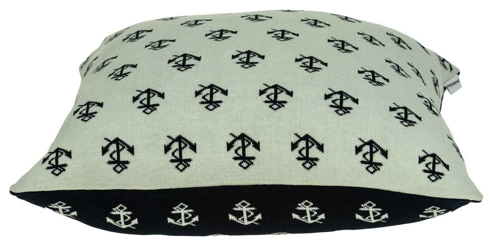 20" X 7" X 20" Nautical Blue Pillow Cover With Poly Insert