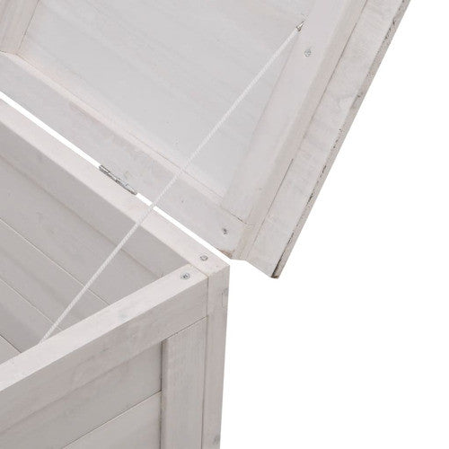 vidaXL Patio Storage Box Outdoor with Lid for Garden Tools White Solid Wood Fir