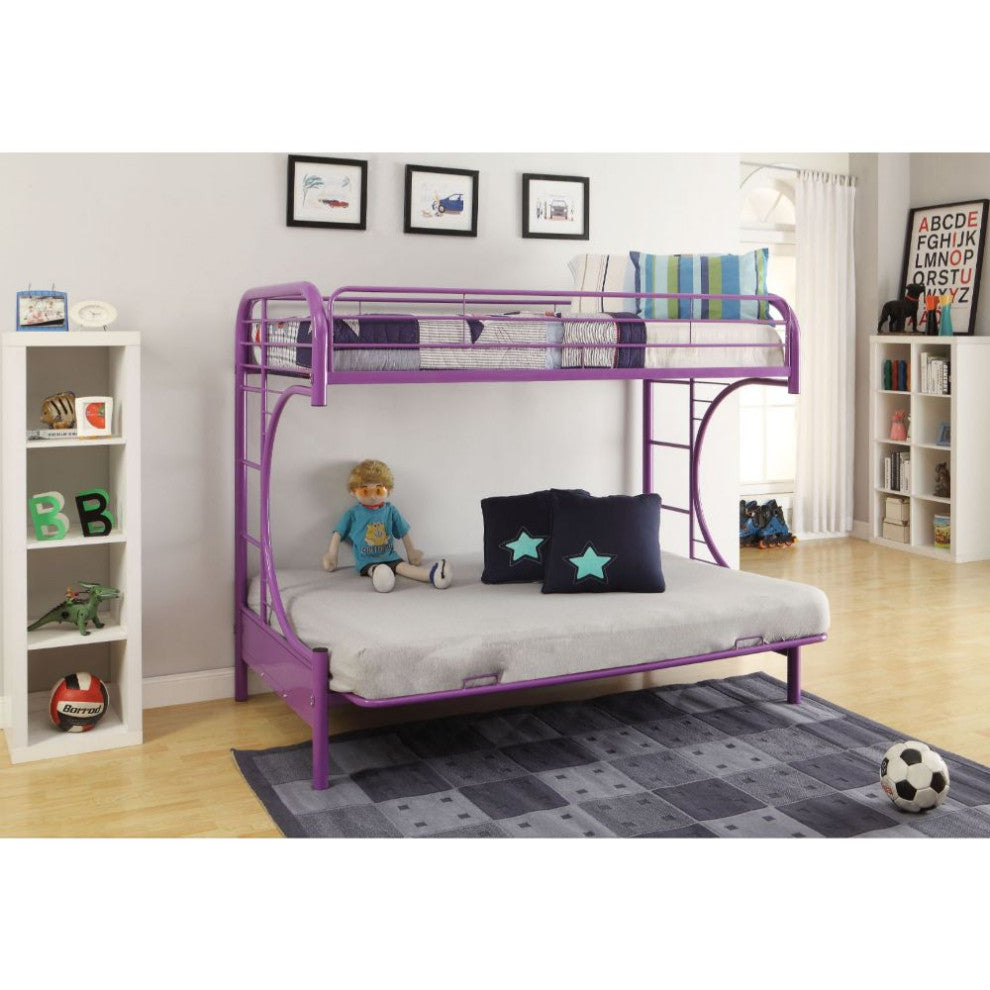 Cameron Multi-Function Futon/Bunk Bed, Purple, Twin/Full/Futon