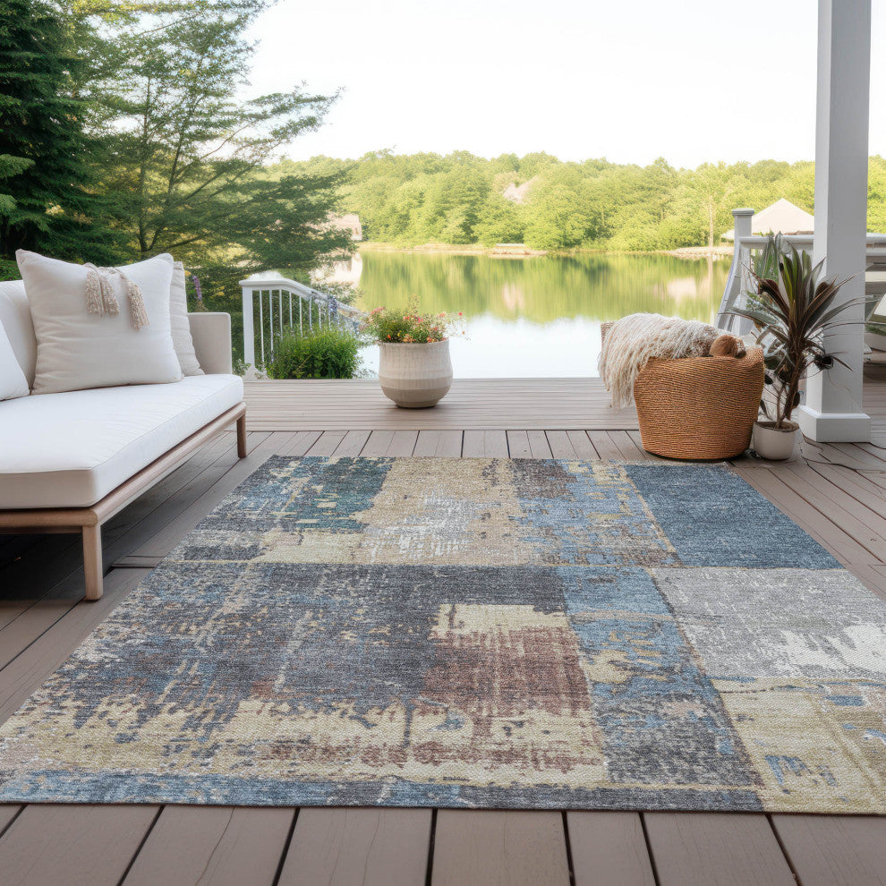 Machine Washable Indoor/Outdoor Chantille ACN1866 Beige 2'6" x 3'10" Rug