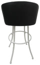 Swivel Counter Metal Bar Stool 26", 30" Extra Tall 34" - Joey, Black - White, 34