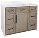 Palisade 42" Bathroom Vanity, Gray Oak, Engineered Marble