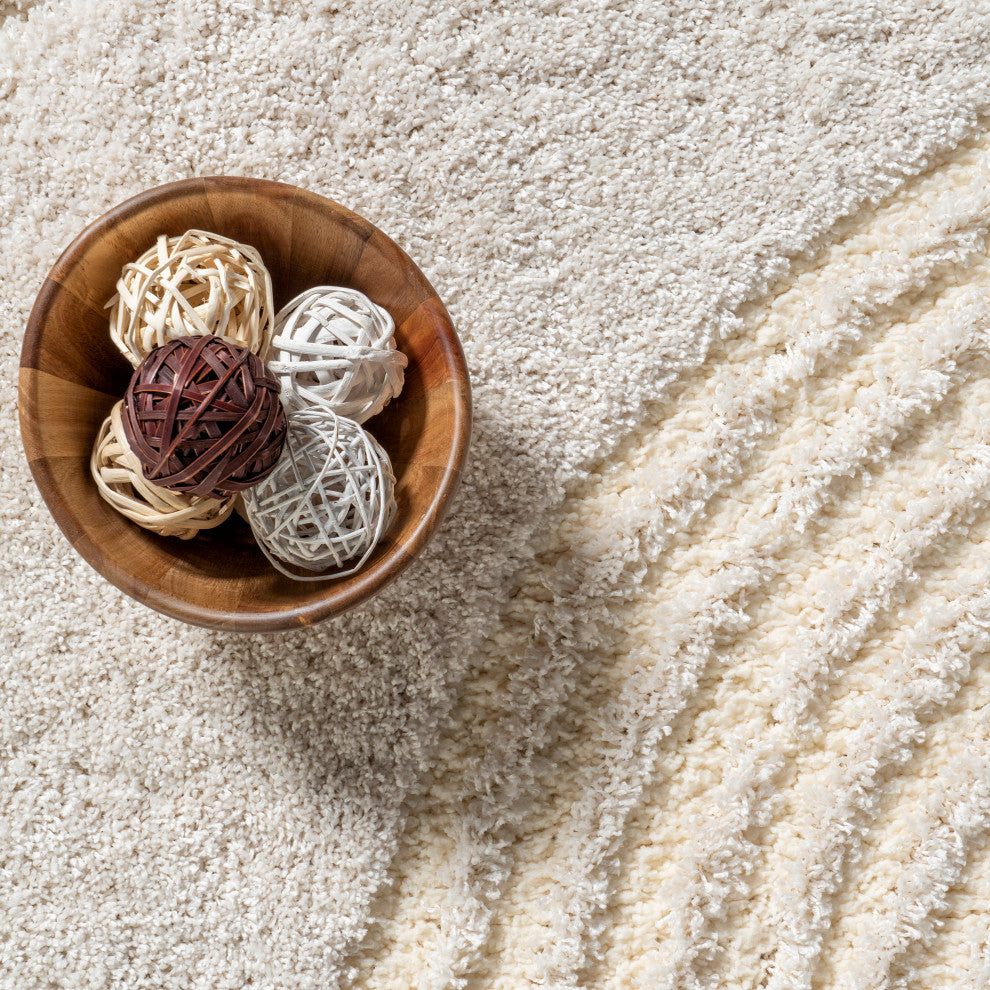Nuloom Gloria Abstract Shag Area Rug, Beige 4'x6'