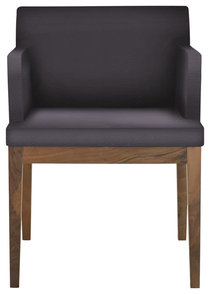 Soho Wood Armchair, American Walnut Base, Gray Ppm