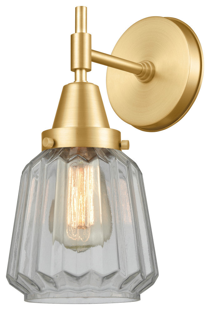 Innovations 447-1W-SG-G142-LED 1-Light Sconce, Satin Gold