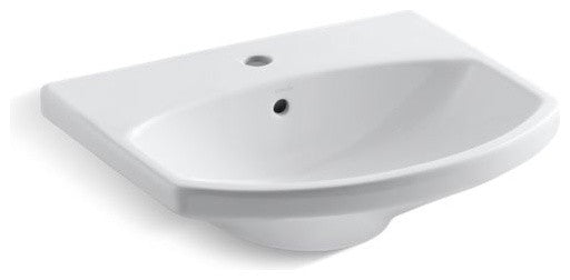 Kohler Cimarron Bathroom Sink with Single-Hole Faucet Hole, White