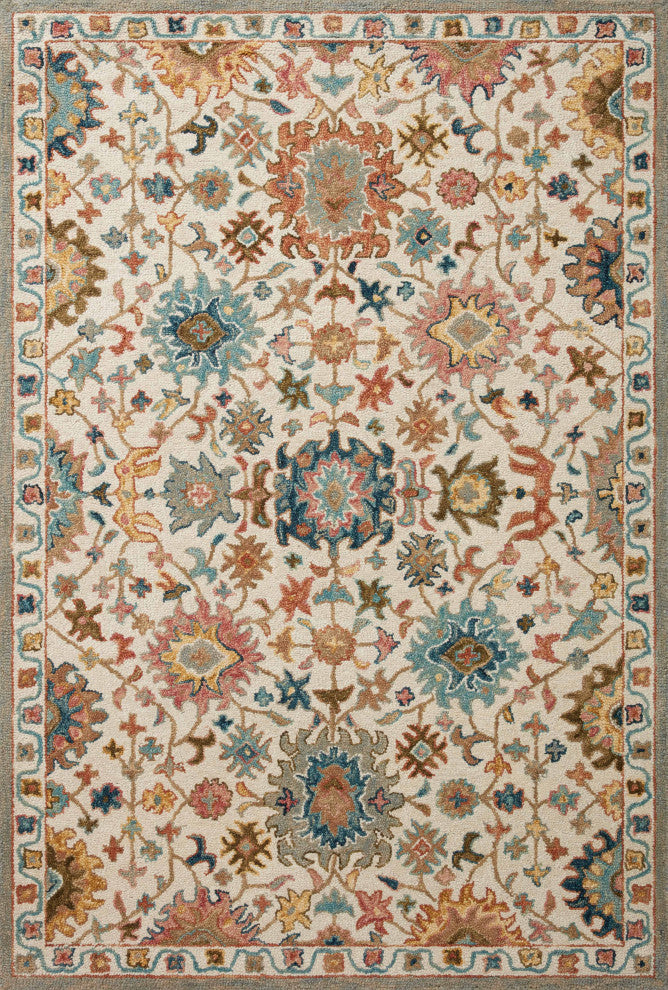 Loloi Padma Ivory / Multi 5'-0" x 7'-6" Area Rug