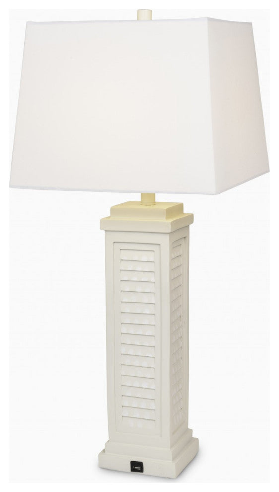 Set of 2 Light Beige Shutter Base Table Lamps