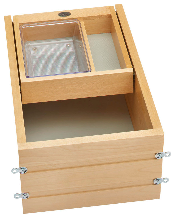 Wood Vanity Cabinet Replacement Half Tier Drawer System With Soft Close, 12"