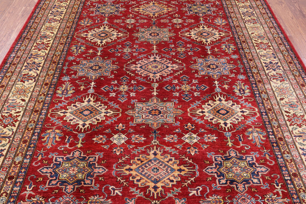7' 10" X 9' 10" Handmade Super Kazak Wool Rug Q10608