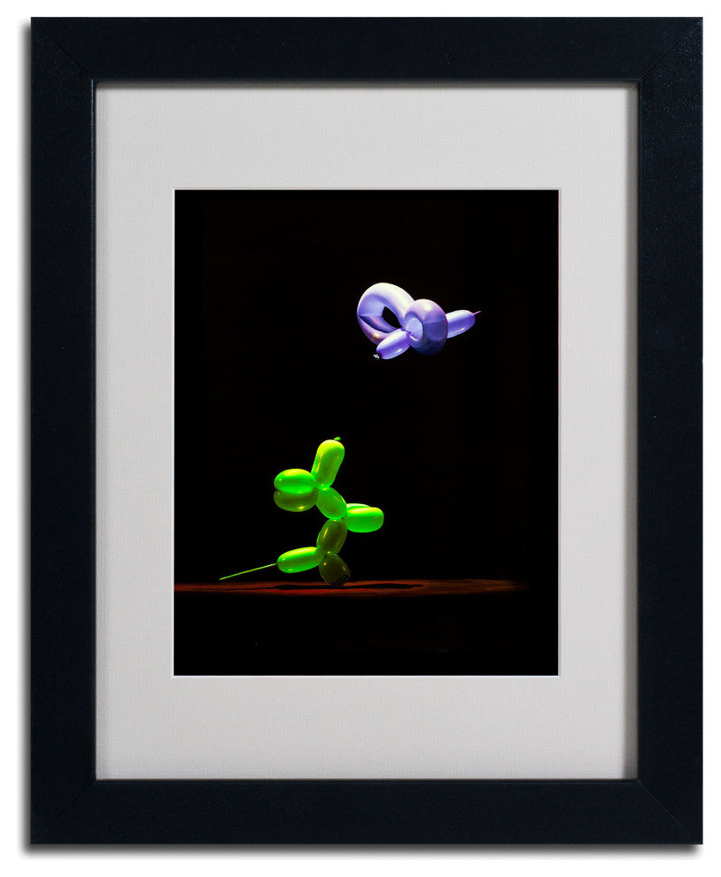 'Balloon Puppy' Matted Framed Canvas Art by Roderick Stevens