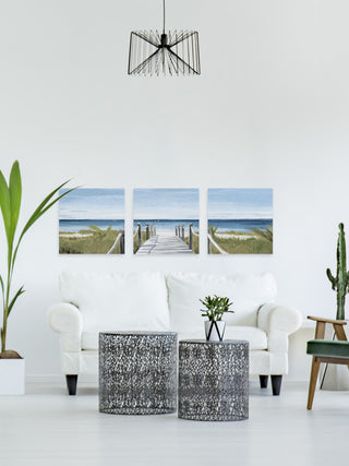 Sweeping Ocean View Triptych, Set of 3, 24x24 Panels