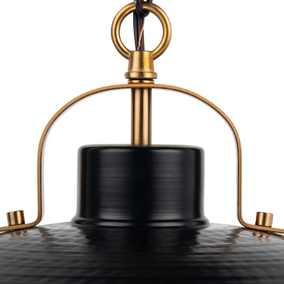 1-Light Rustic Metal Pendant