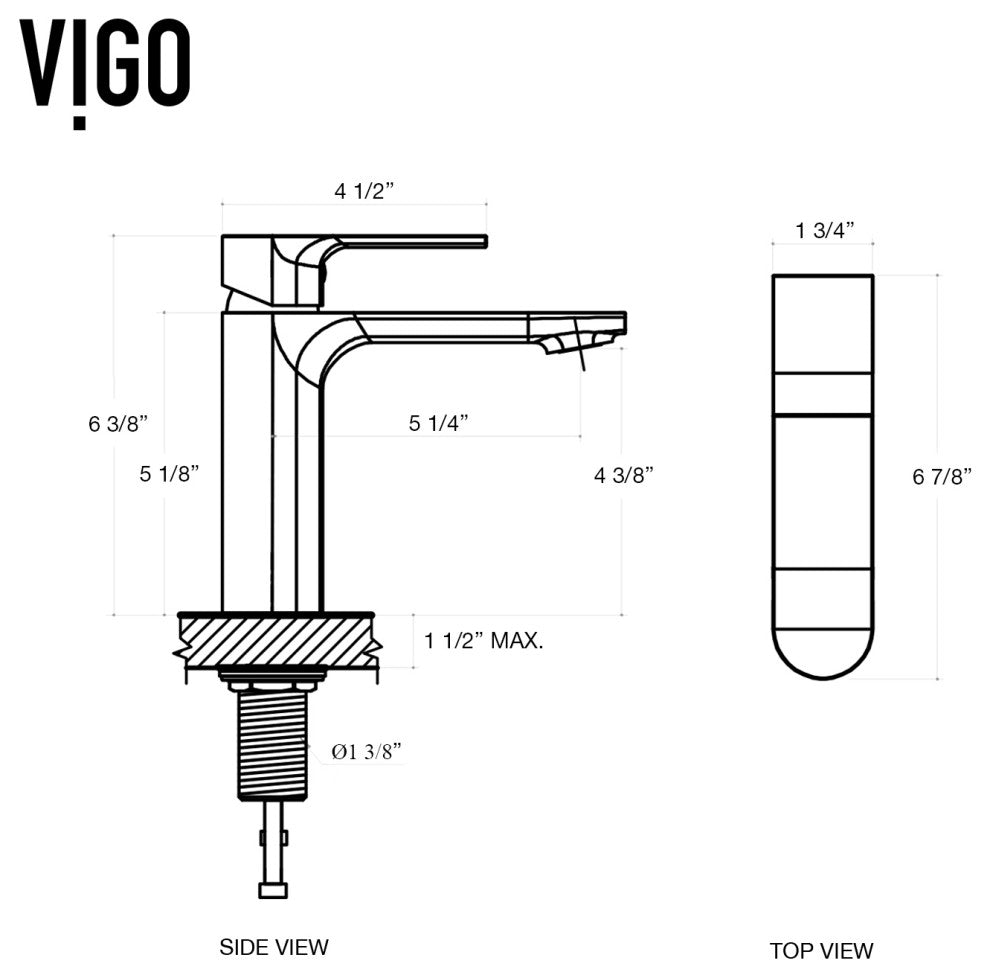 VIGO 6" H Davidson Single Handle Single Hole Faucet, Brushed Nickel, With Deck Plate