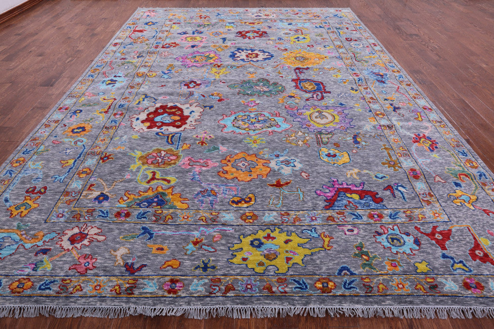 10' 2" X 13' 9" Turkish Oushak Hand-Knotted Wool Rug - Q16099