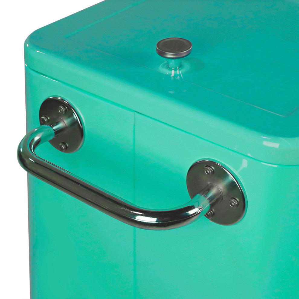 80 Quart Retro Rolling Cooler Cart, Outdoor, Seafoam