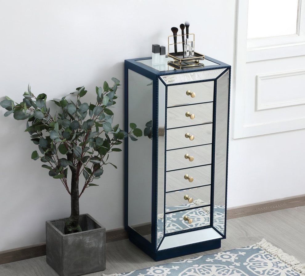 Ruby 18" Mirrored Lingere Chest, Blue
