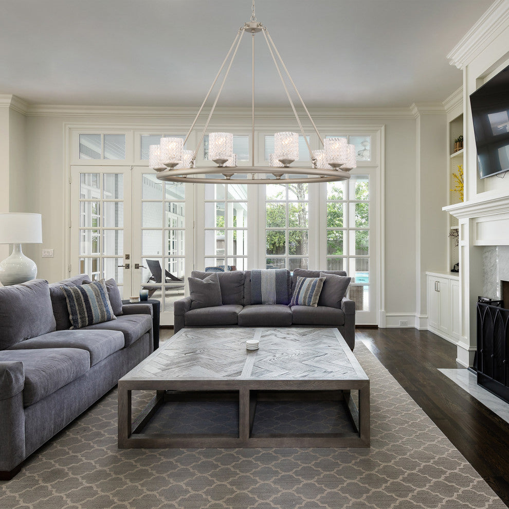 10 Light Crystal Wagon Wheel Candle Style Chandelier