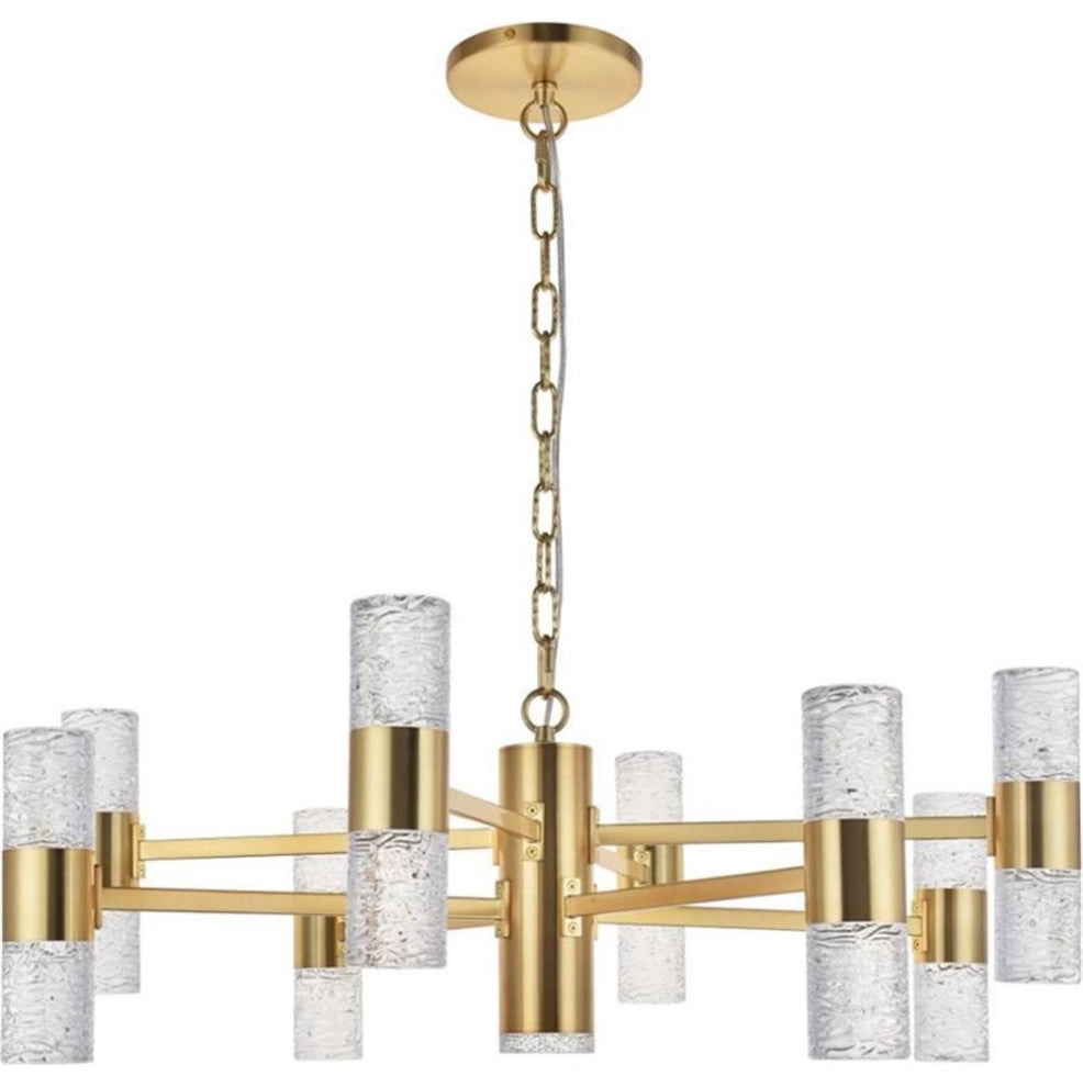 Elegant Lighting Vega 2 Tier 17 Light Clear LED Chandelier in Gold