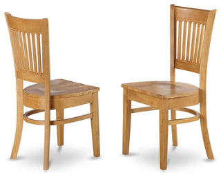 5Pc Dining Room Table Set Includes Wood Table, 4 Dinette Chairs, Slat Back, Oak