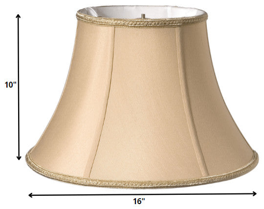 16" Vintage Gold Slanted Bell Paperback Shantung Lampshade