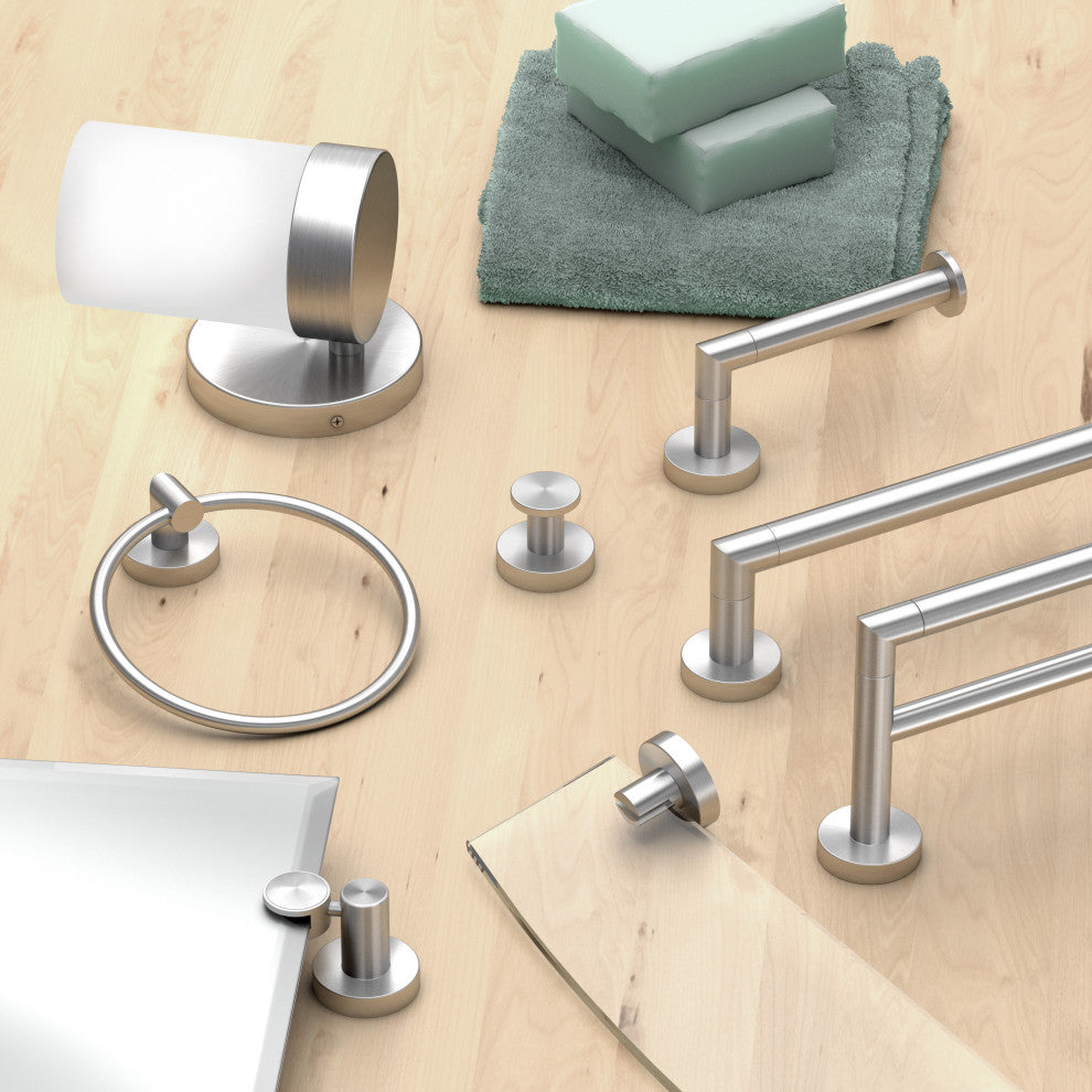 Glam Towel Bar, Satin Nickel, 24", Double