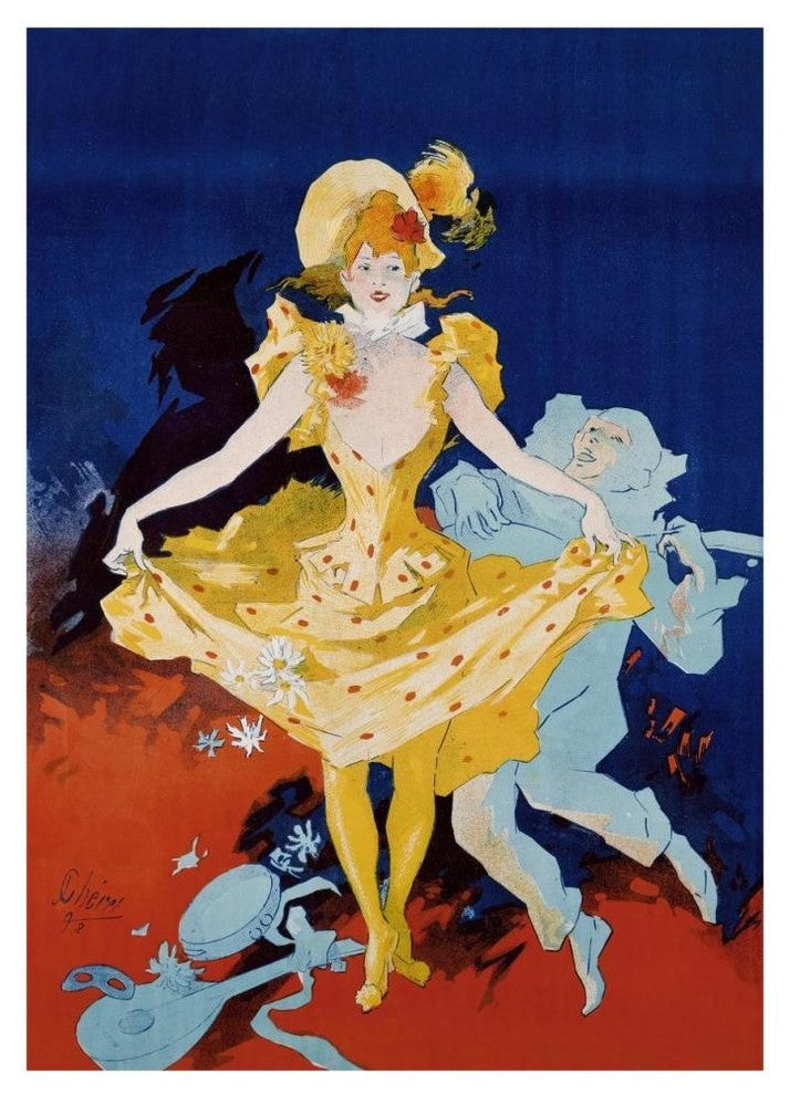 "Musee Grevin / Pantomimes Lumineuses" Paper Print by Jules Cheret, 33"x46"