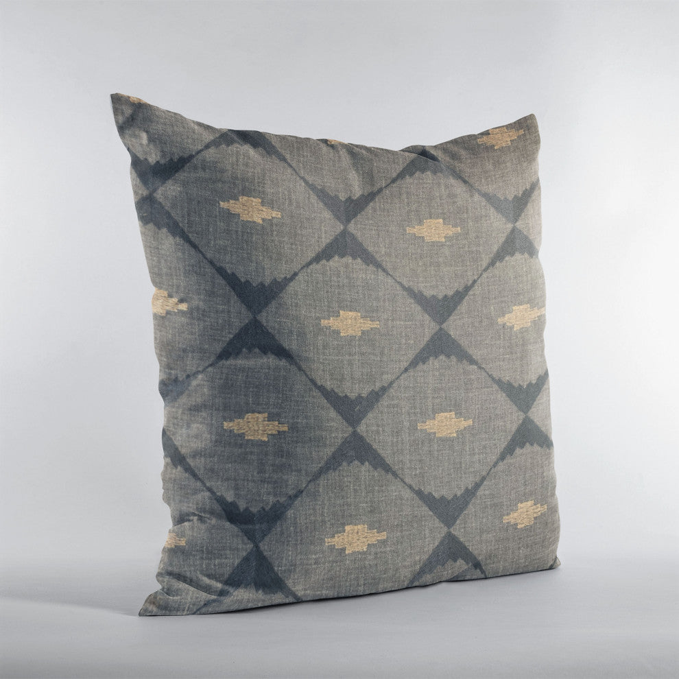 Plutus Blue Cubes Diamond Luxury Throw Pillow, 20"x20"