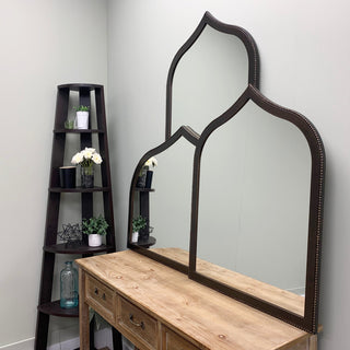 Vienne Framed Mantel Mirror, Teardrop Cathedral, 38.4"x27.4", Rubbed Bronze
