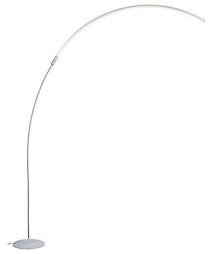 LED Floor Lamp, Curved, Contemporary Minimalist Lighting, Silver