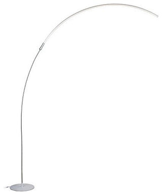 LED Floor Lamp, Curved, Contemporary Minimalist Lighting, Silver
