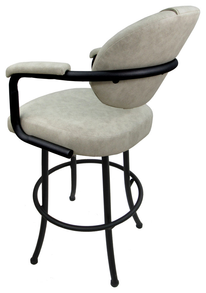 Swivel Counter 26", 30" or Extra Tall 34" Metal Bar Stool M-70, Innova Albaster Vinyl- Black, 26"