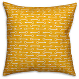 Yellow Keys Pattern Throw Pillow, 20"x20"