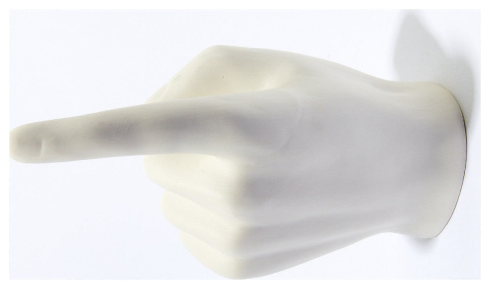 Interior Illusions Plus White One Finger Pointing Wall Mount, 8" Long