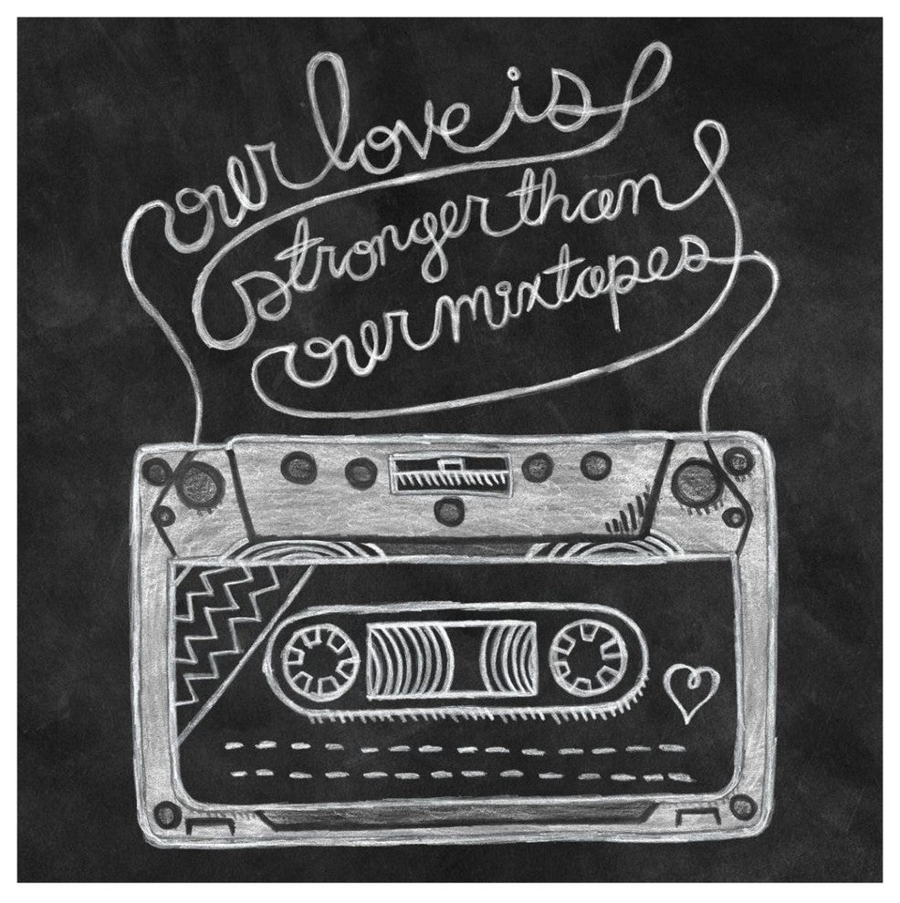 "Retro Cassette Chalk" Digital Paper Print by Mary Urban, 42"x42"